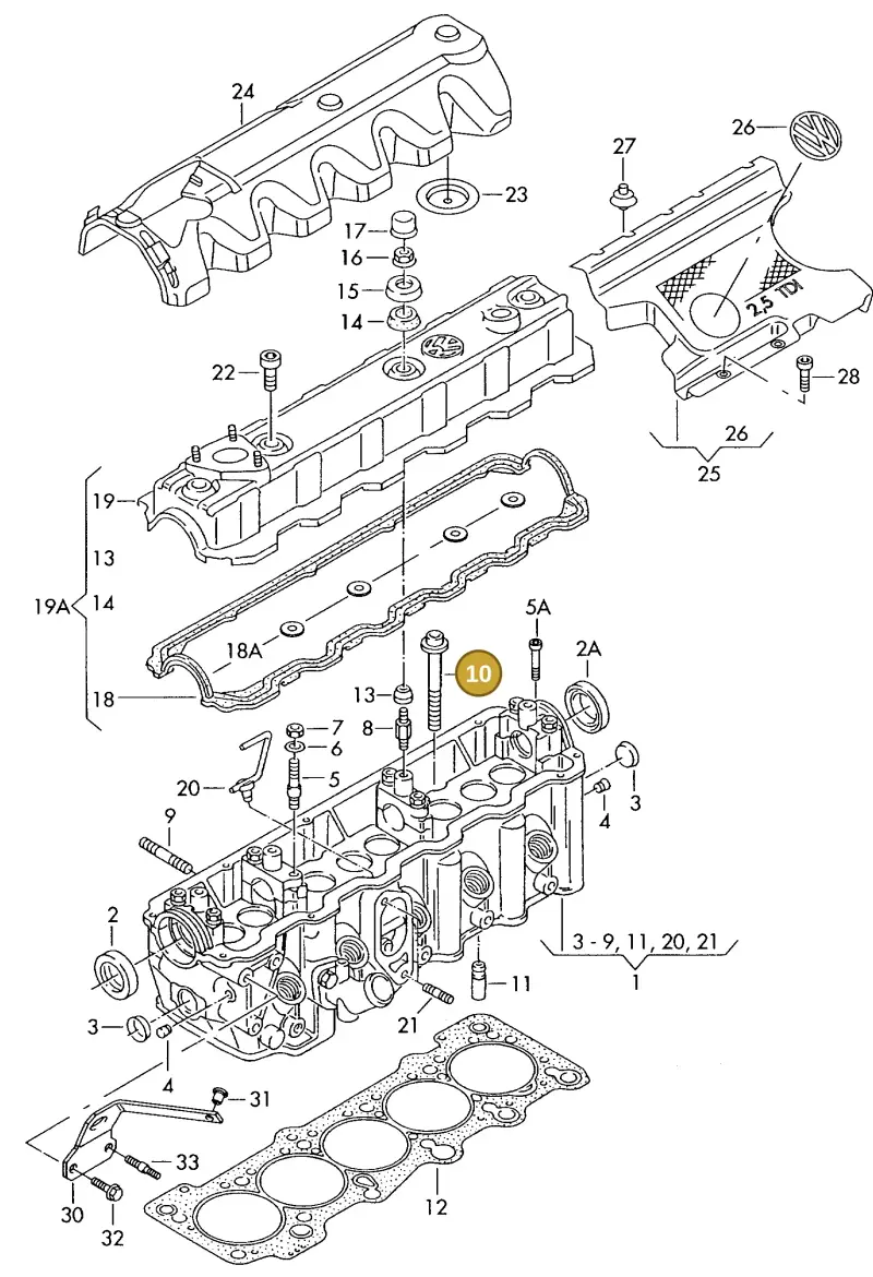 068103384A — Volkswagen LT, LT 4X4 (2003-2006) diagram 169103600, position 10