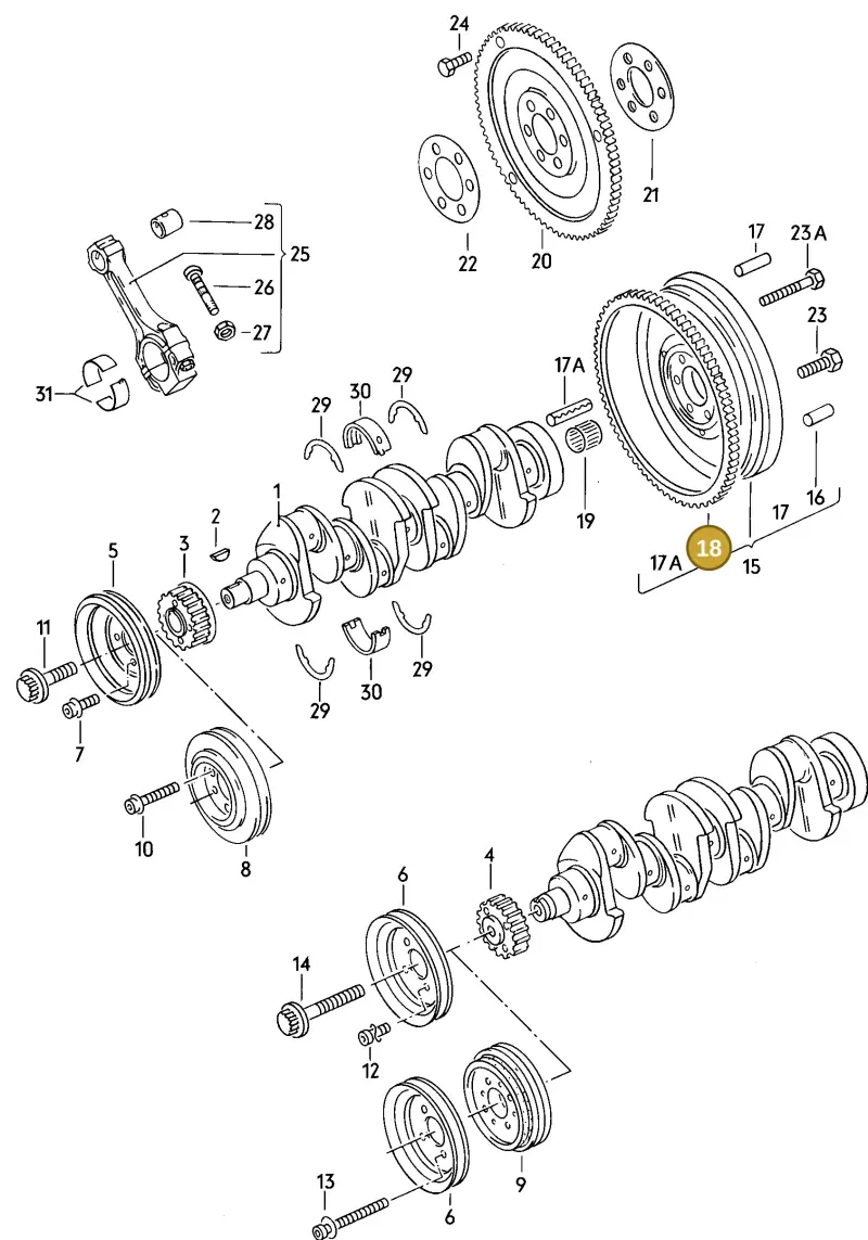 068105275A — Volkswagen Jetta                  89 (1988-1989) diagram 067006000, position 18