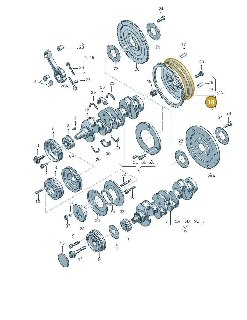 068105275A — Volkswagen CADDY-KOMBI/KASTENW.   06> (2005-) diagram 123105150, position 18