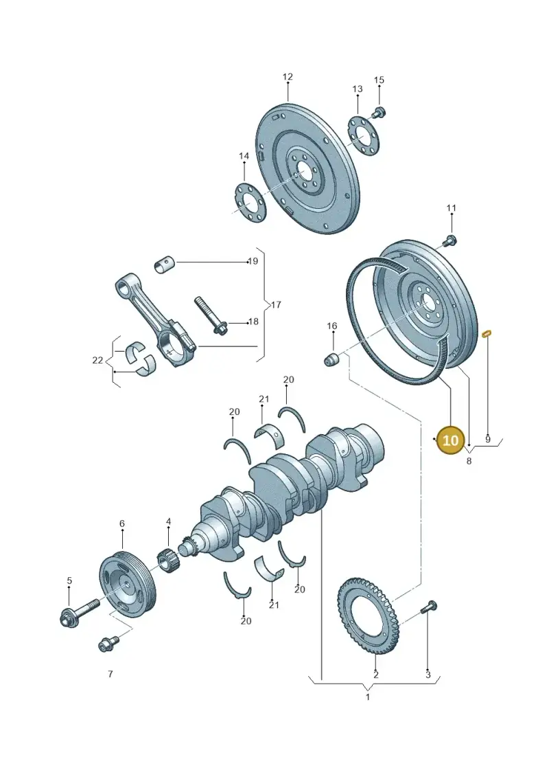 068105275A — Volkswagen Jetta (2014-2017) diagram 692105160, position 10