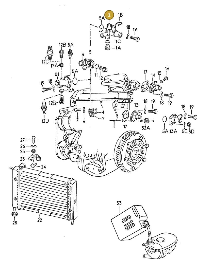 068121132 — Volkswagen CADDY (1982-1992) diagram 043012000, position 1