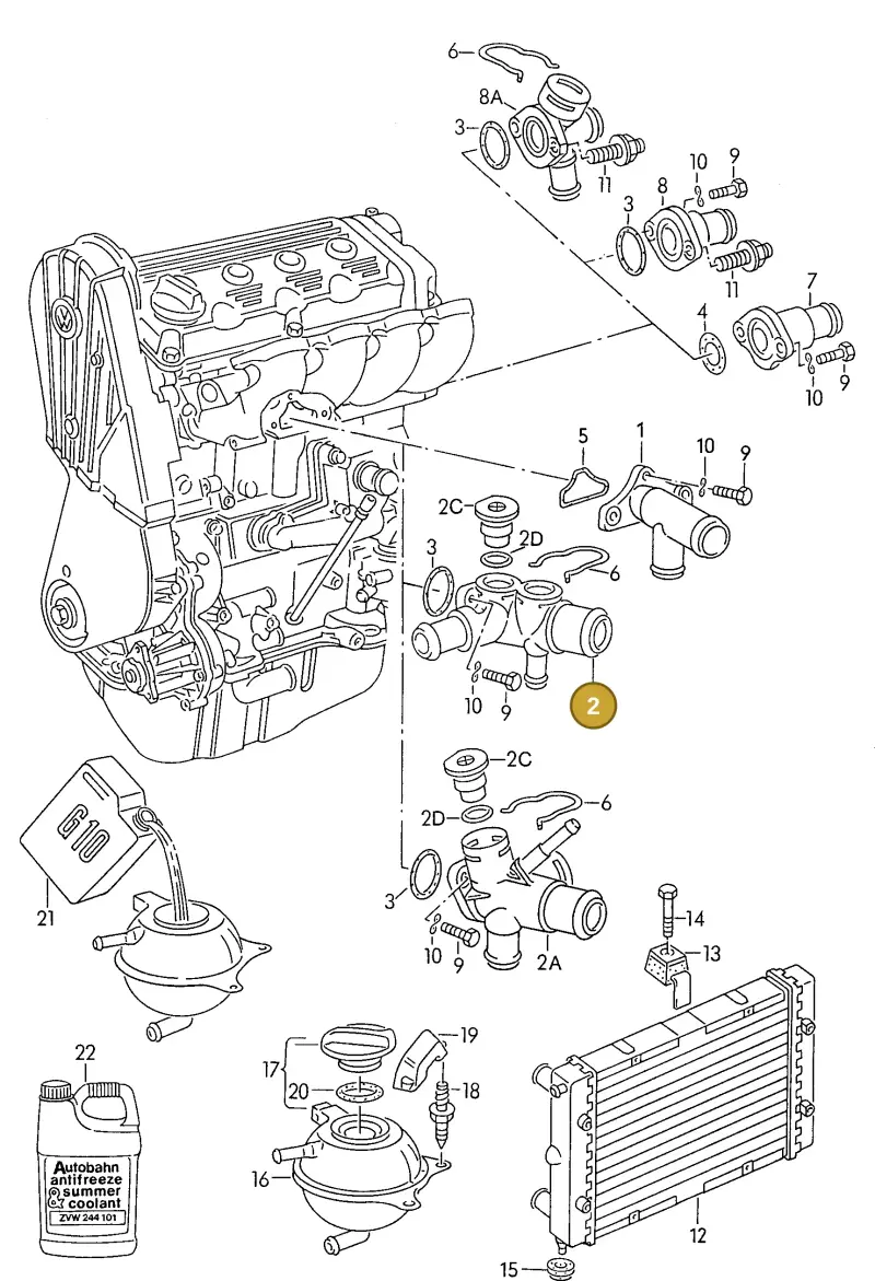 068121132 — Volkswagen Passat (1991-1993) diagram 084022000, position 2