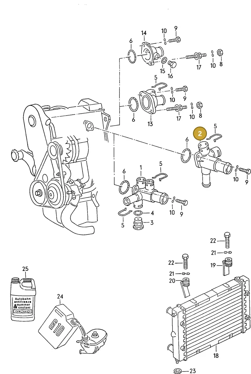068121132 — Volkswagen Jetta                  89 (1988-1989) diagram 092022000, position 2