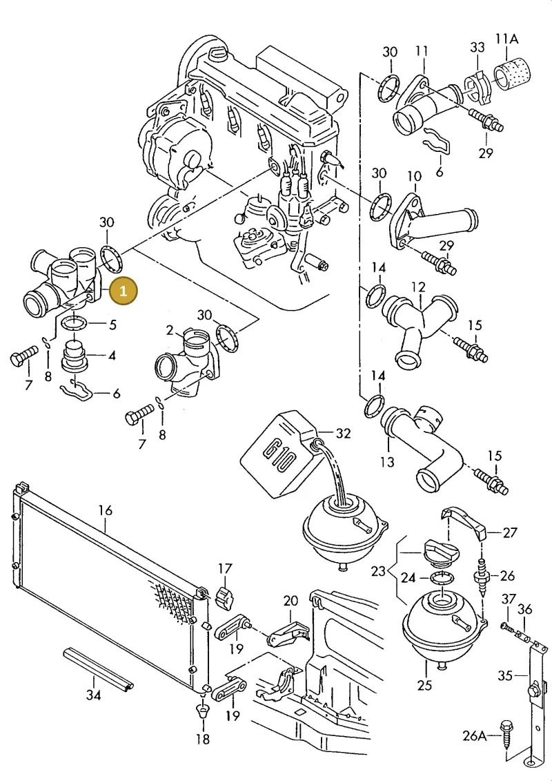 068121132 — Volkswagen Transporter            96 (1996-1996) diagram 117121750, position 1