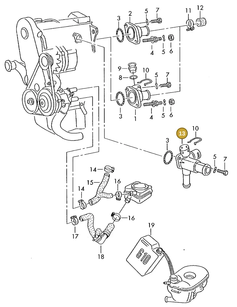 068121132 — Volkswagen DIES.-IND.-MOT.1,9>2,0 (1990-2007) diagram 423121300, position 13
