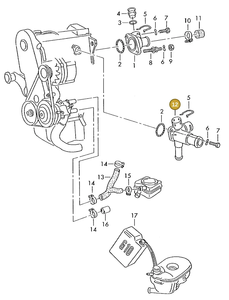 068121132 — Volkswagen DIES.-IND.-MOT.1,9>2,0 (1990-2007) diagram 423121350, position 12