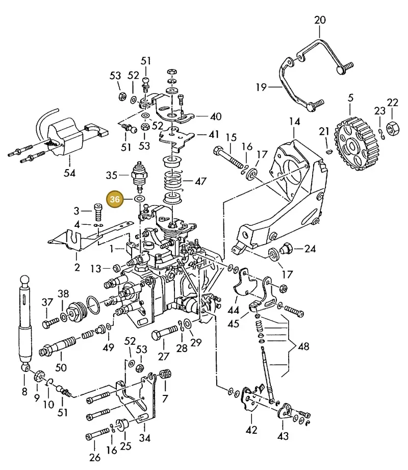 068130139 — Volkswagen TRANSPORTER SYNCRO (1996-2003) diagram 117130100, position 36