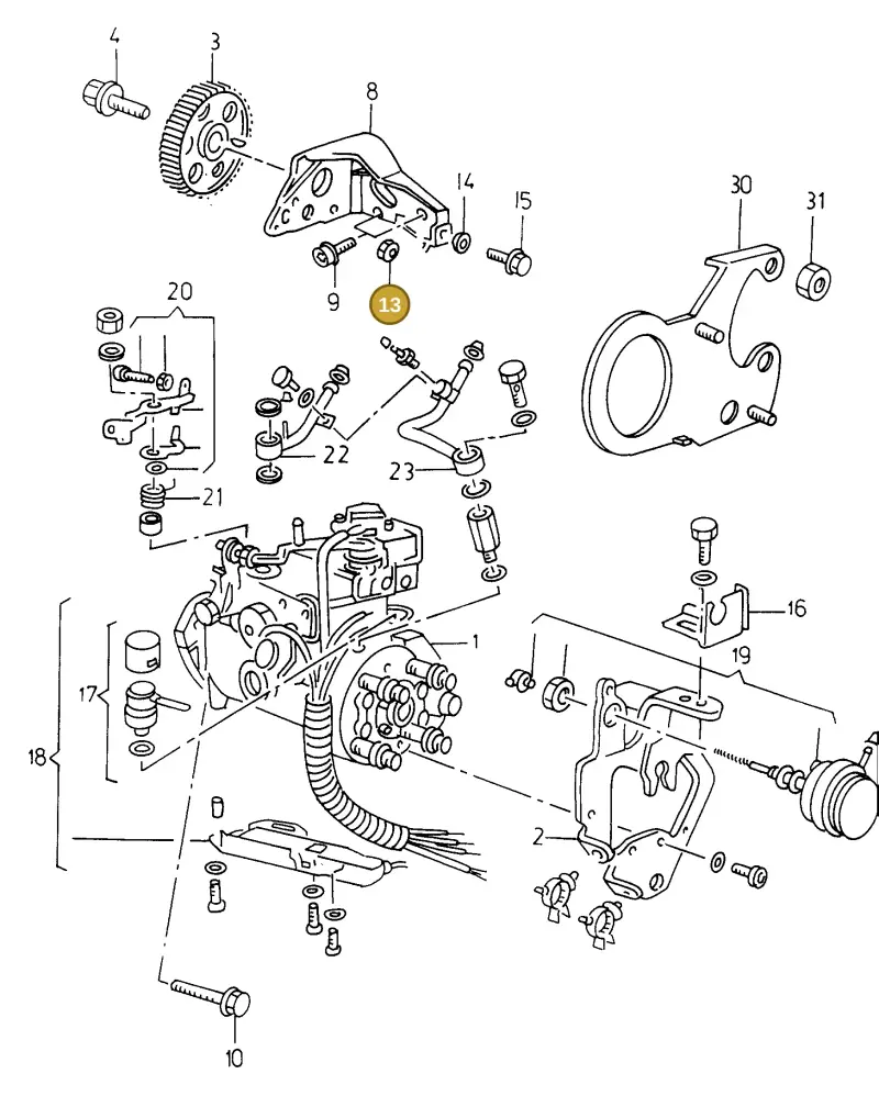 068130197 — Volkswagen CADDY PICKUP (1996-2000) diagram 101130100, position 13