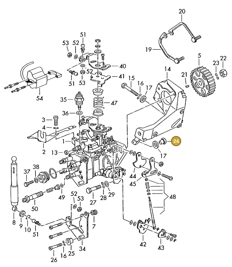 068130197 — Volkswagen TRANSPORTER SYNCRO (1996-2003) diagram 117130100, position 24
