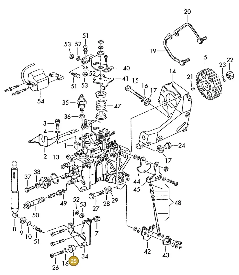 068130199 — Volkswagen TRANSPORTER SYNCRO (1996-2003) diagram 117130100, position 25