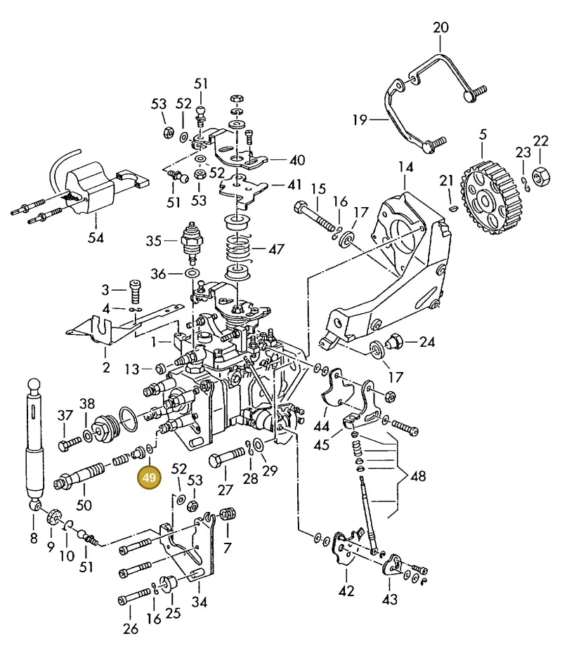 068130787A — Volkswagen TRANSPORTER SYNCRO (1996-2003) diagram 117130100, position 49