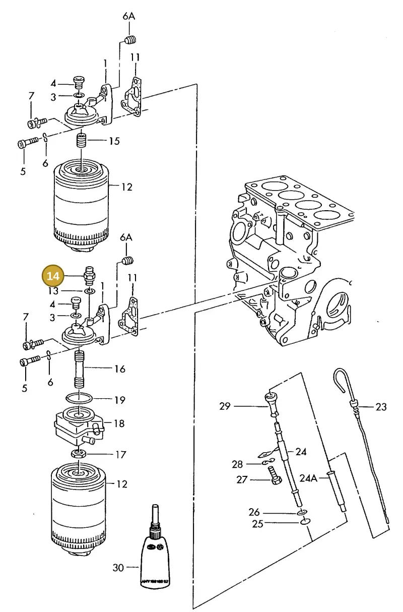 068919081C — Volkswagen DIES.-IND.-MOT.1,9>2,0 (1990-2007) diagram 423115000, position 14