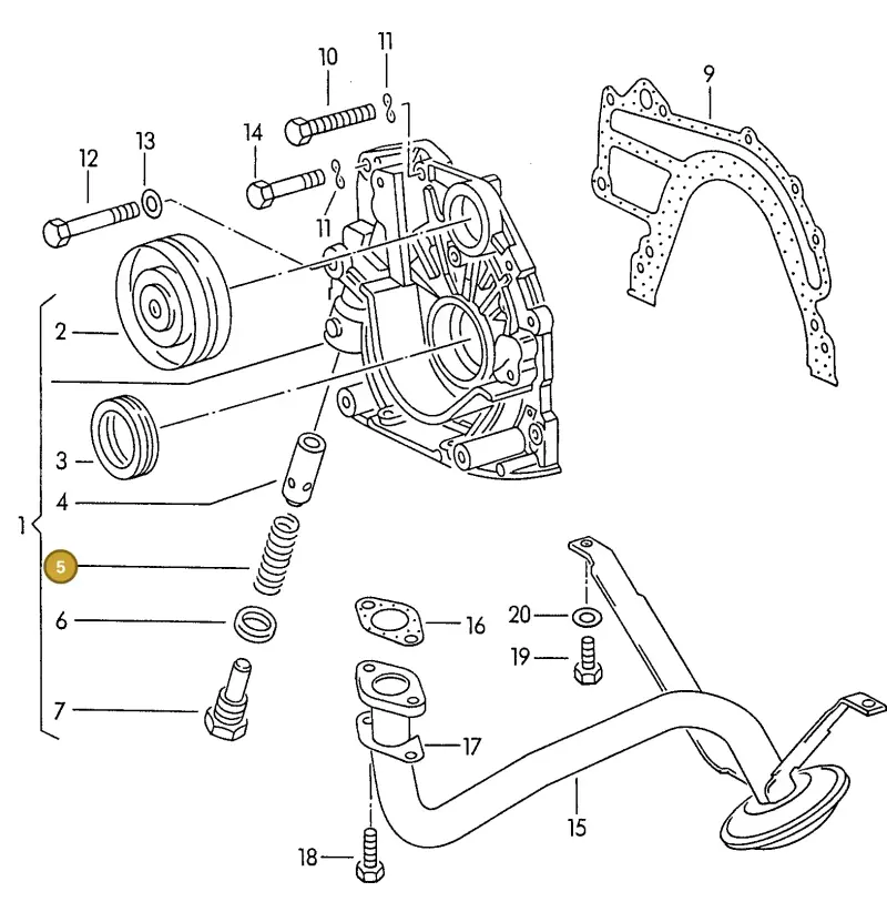 069115421B — Volkswagen TRANSPORTER SYNCRO (1996-2003) diagram 117115350, position 5
