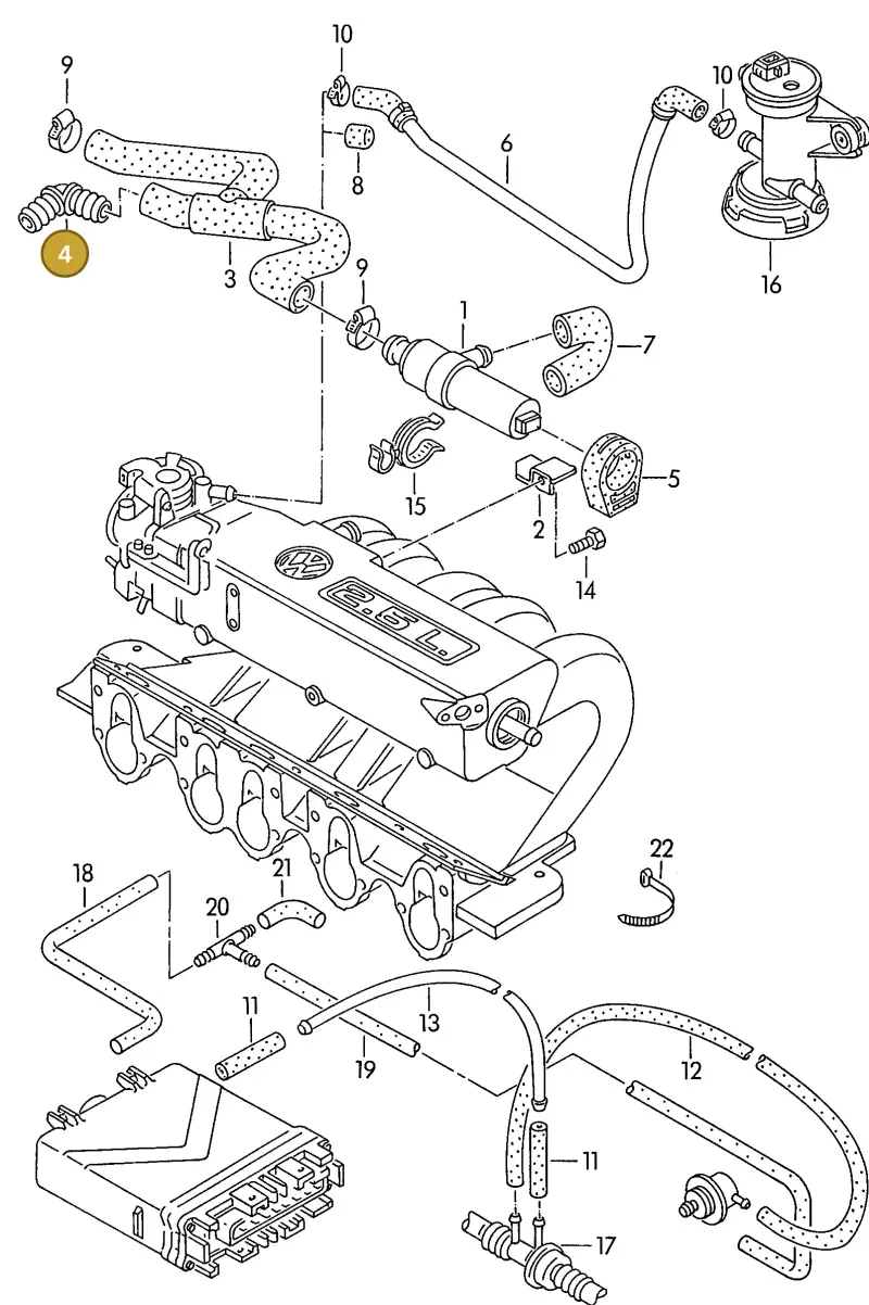 069129631 — Volkswagen TRANSPORTER SYNCRO (1995-1995) diagram 117133500, position 4