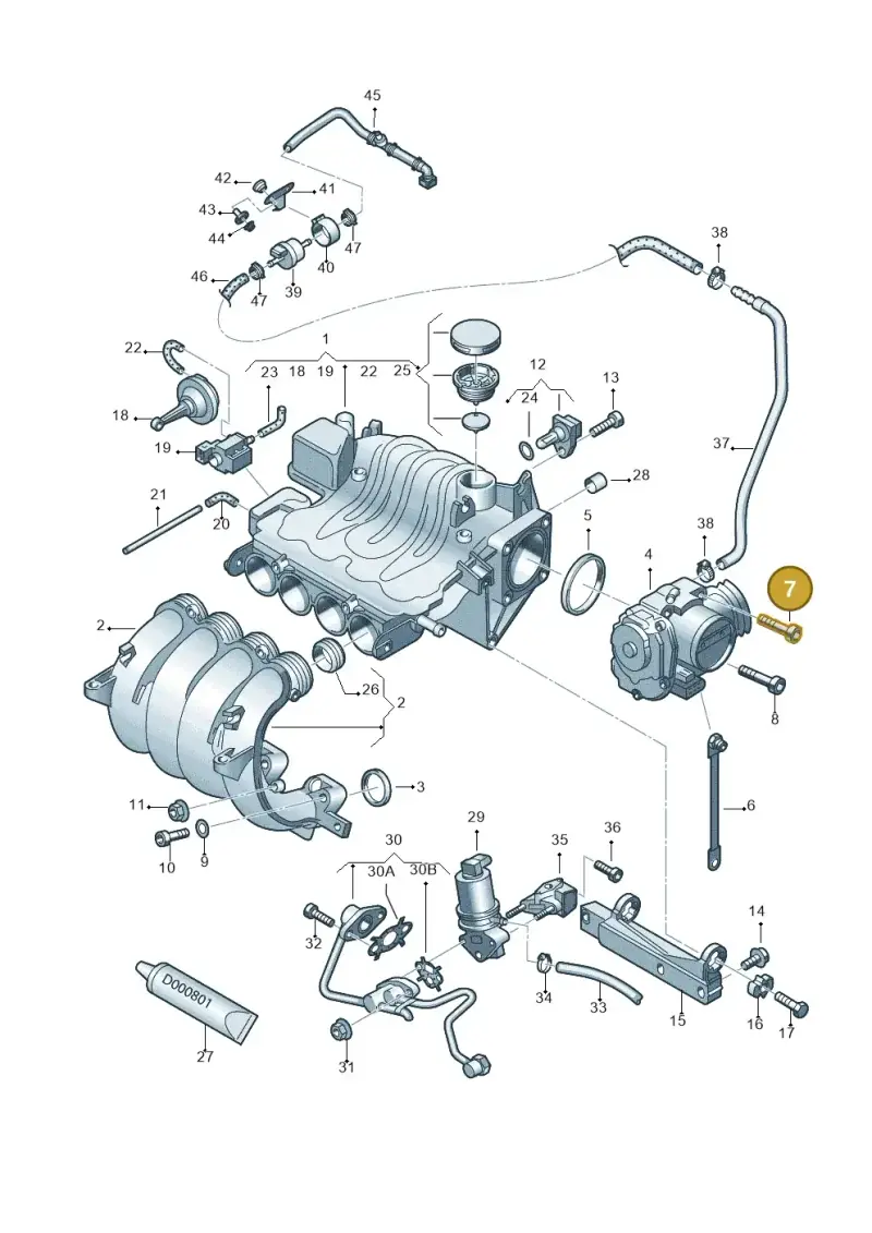 06A103193C — Volkswagen Jetta/Wagon (2002-2006) diagram 203133150, position 7