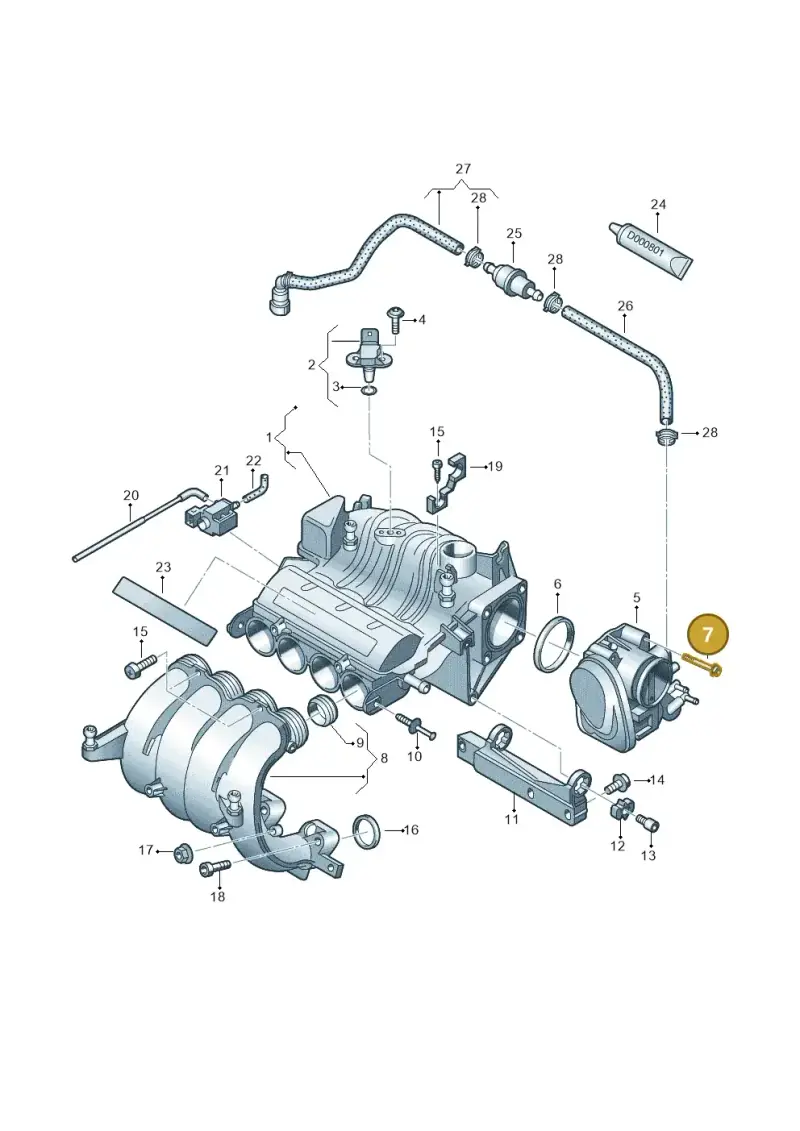 06A103193C — Volkswagen Golf Plus (2011-2014) diagram 460133250, position 7