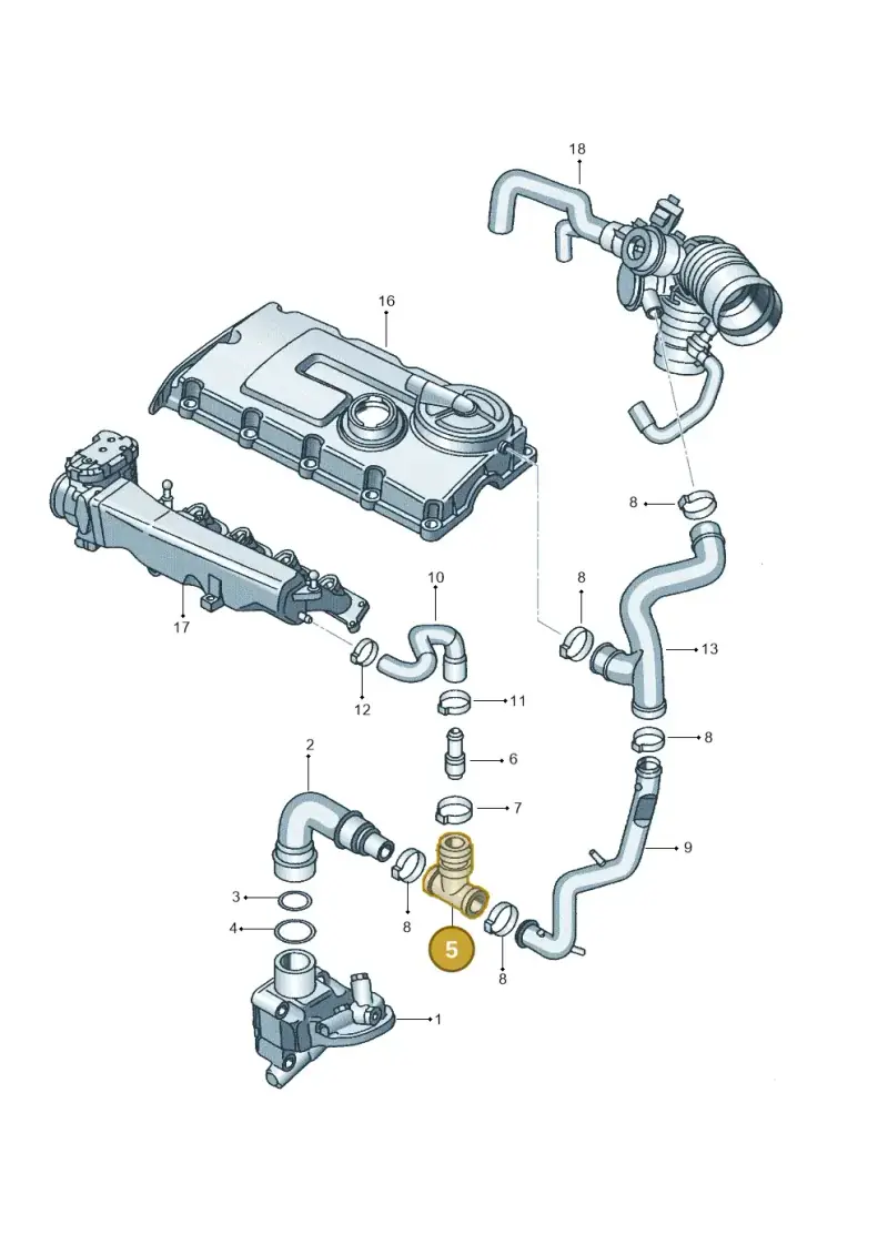 06A103247 — Volkswagen Polo (2008-2009) diagram 254103850, position 5