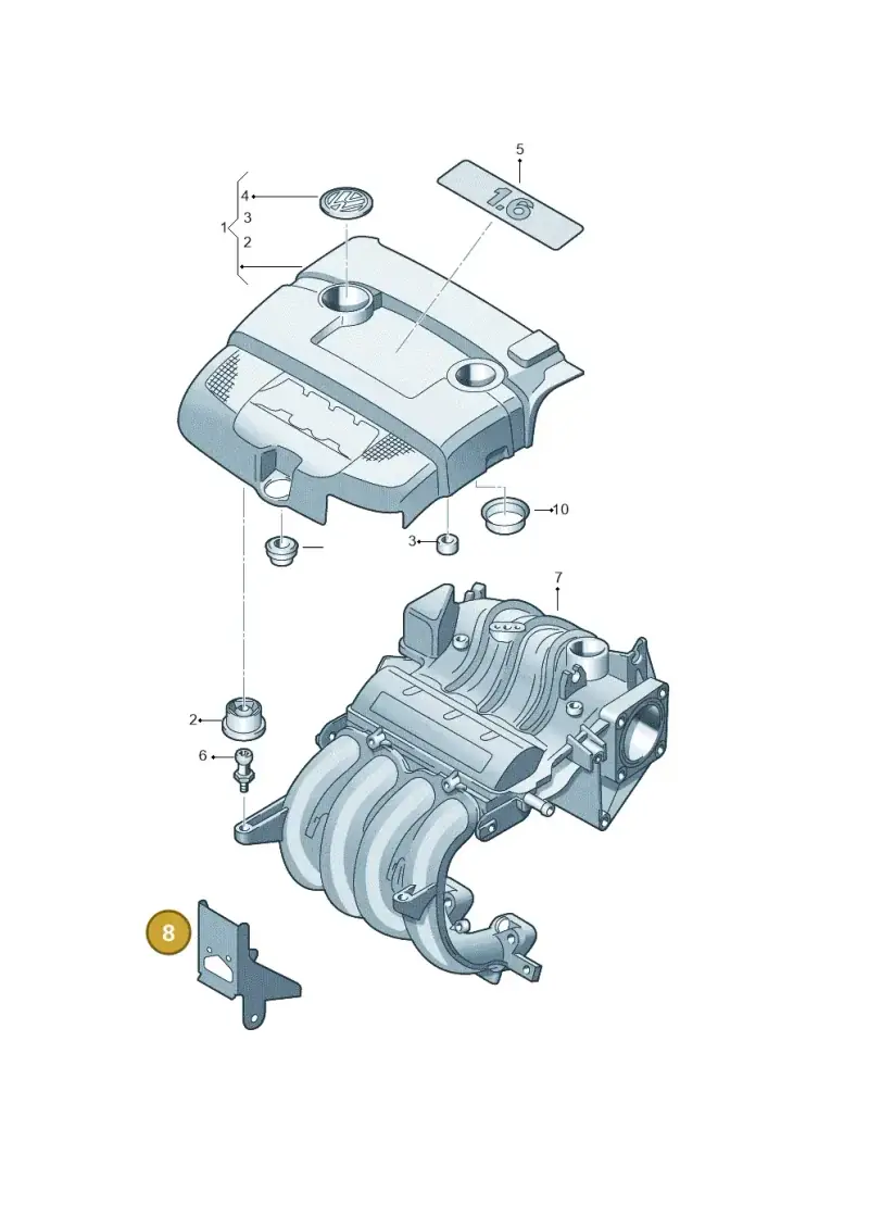 06A103309AS — Volkswagen Golf Plus (2011-2014) diagram 409103700, position 8