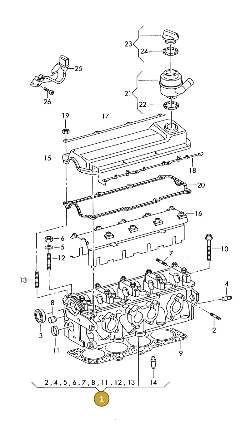 06A103351P — Volkswagen OTTO-IND.-MOT.         77> (1977-) diagram 421103400, position 1