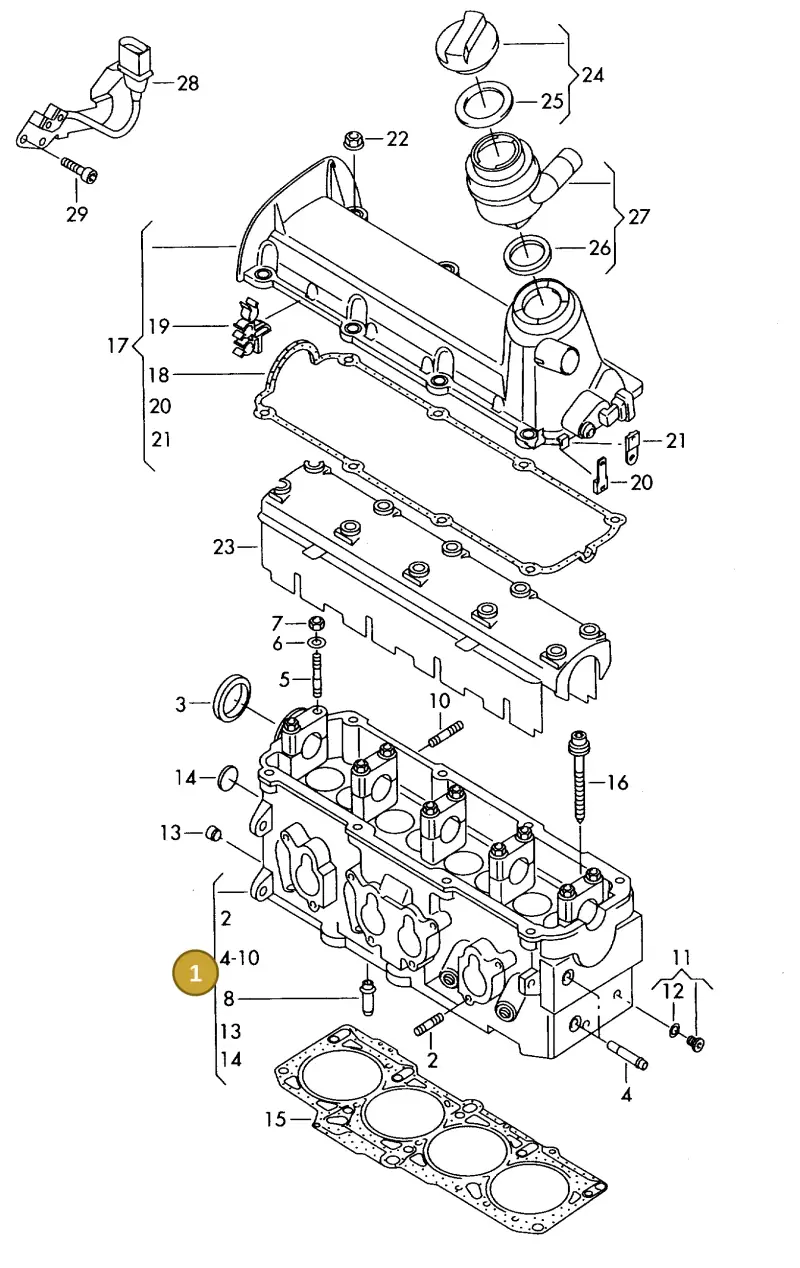 06A103351P — Volkswagen OTTO-IND.-MOT.         77> (1977-) diagram 421103420, position 1