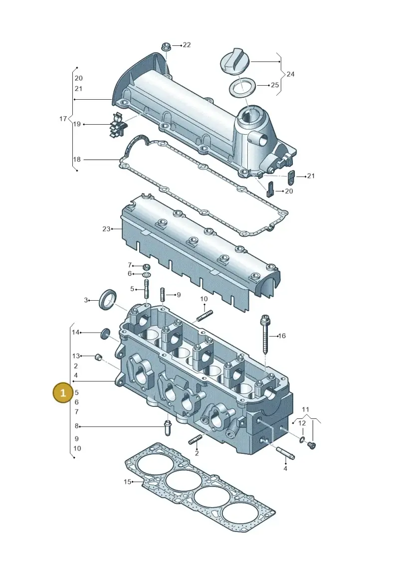 06A103351P — Volkswagen Touran 1.9 (2008-2010) diagram 477103450, position 1