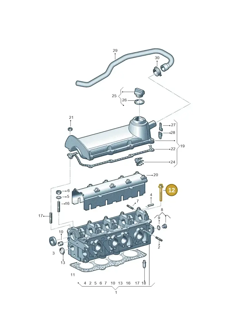 06A103384C — Volkswagen Jetta (2014-2017) diagram 244103300, position 12