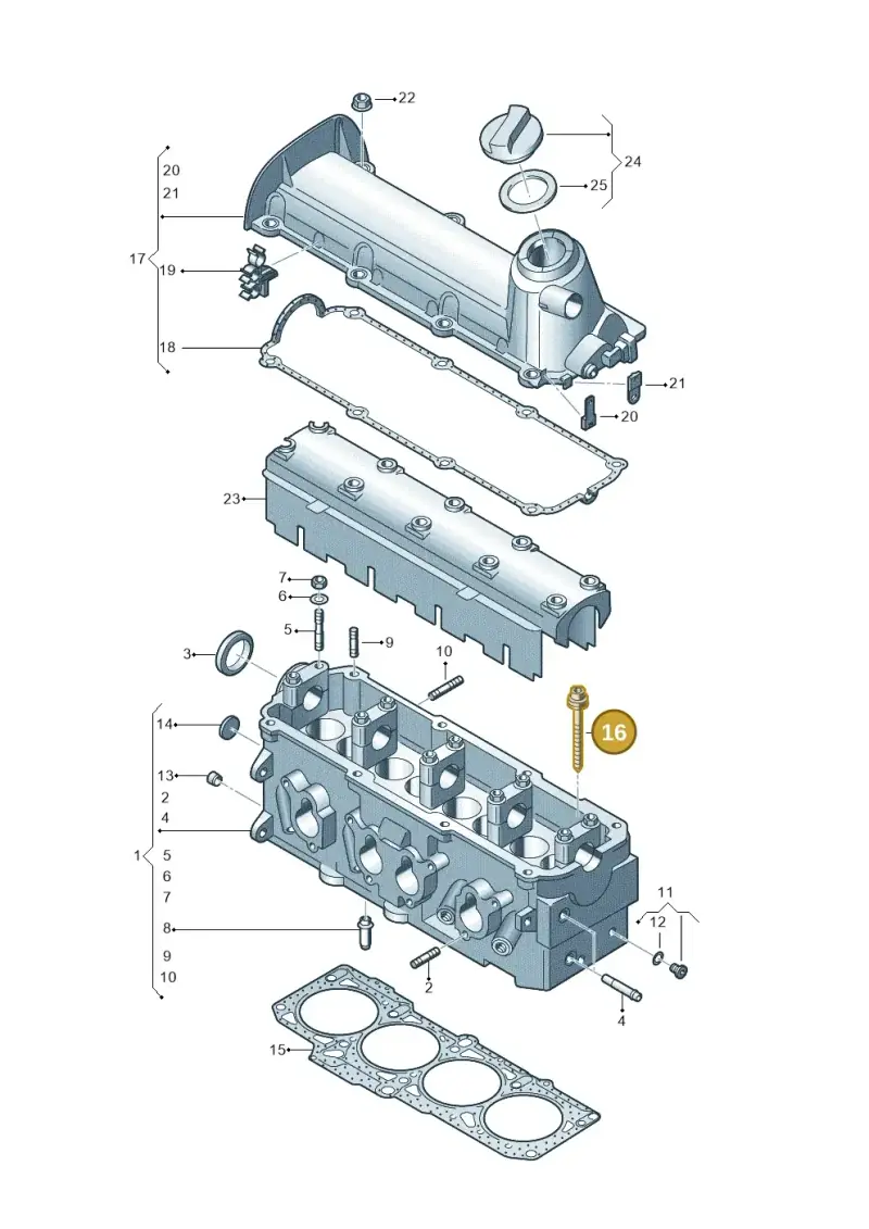 06A103384C — Volkswagen Jetta 2.0 (2015-2015) diagram 477103450, position 16