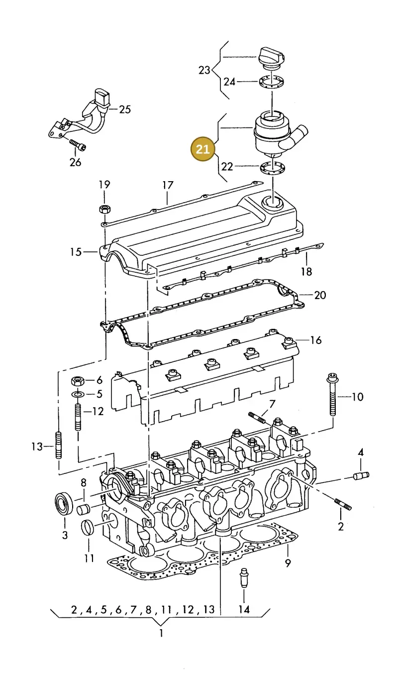 06A103465 — Volkswagen OTTO-IND.-MOT.         77> (1977-) diagram 421103400, position 21
