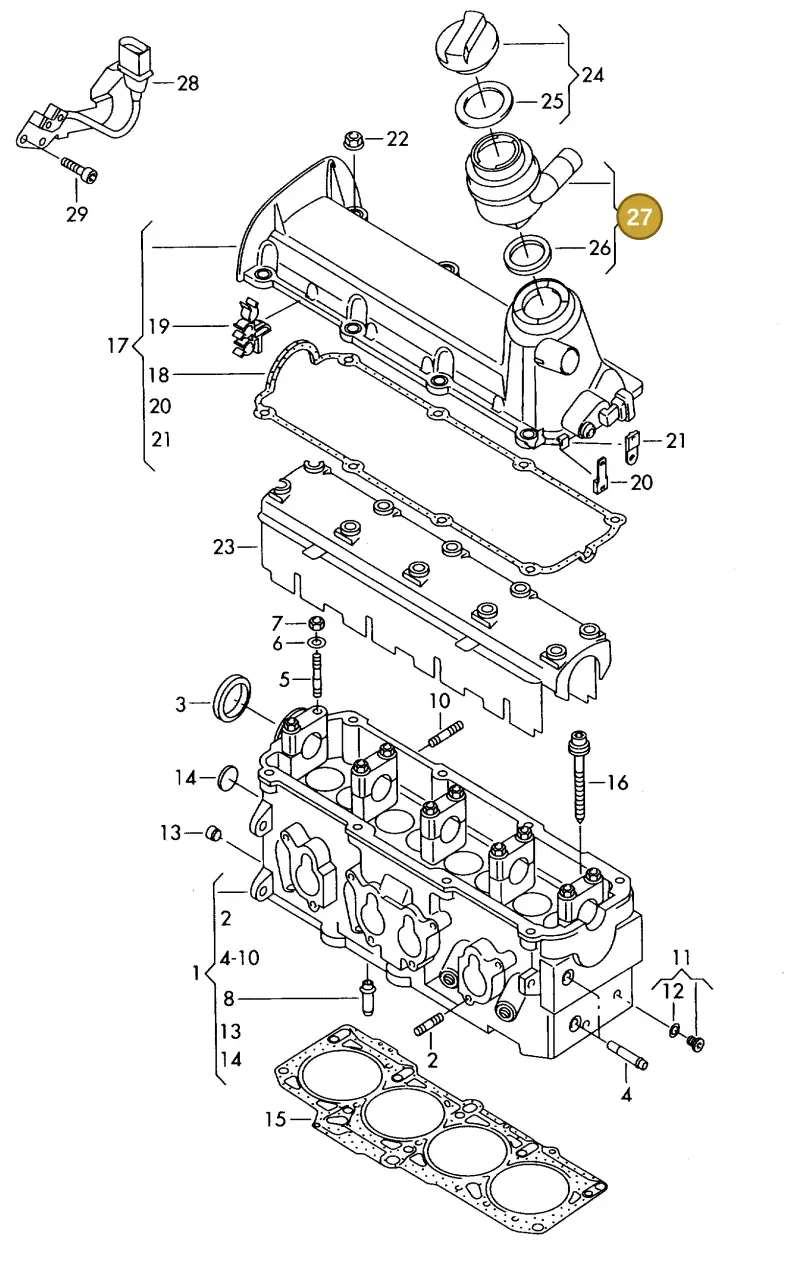06A103465 — Volkswagen OTTO-IND.-MOT.         77> (1977-) diagram 421103420, position 27