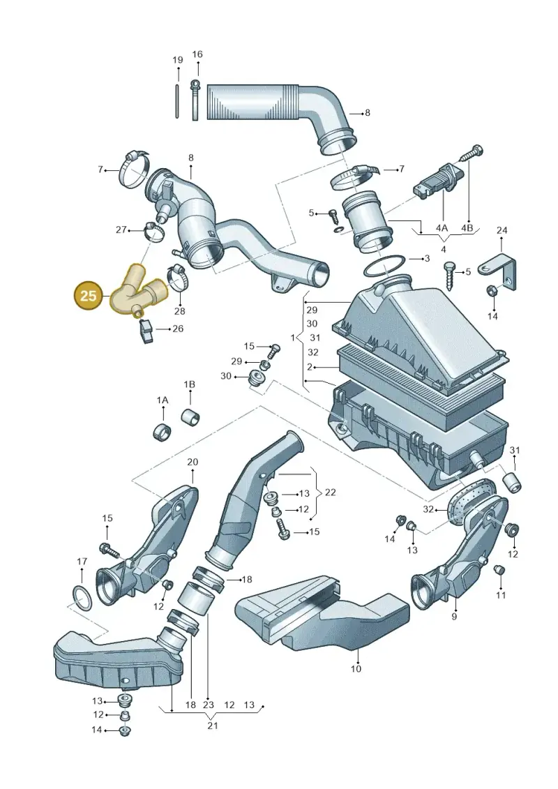 06A103474D — Volkswagen New Beetle             06> (2005-) diagram 201129150, position 25
