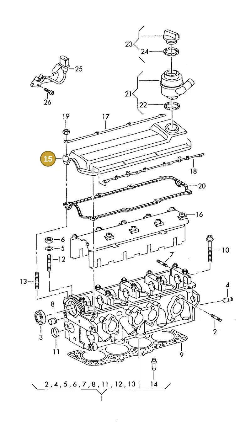 06A103475C — Volkswagen OTTO-IND.-MOT.         77> (1977-) diagram 421103400, position 15