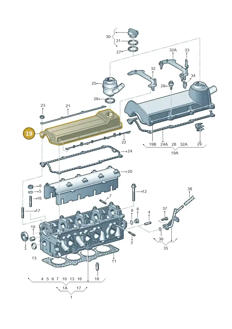 06A103475C — Volkswagen Jetta/Wagon (2002-2006) diagram 266103450, position 19
