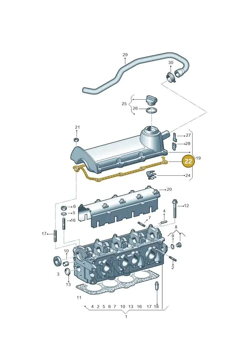 06A103483C — Volkswagen Jetta (2014-2017) diagram 244103300, position 22
