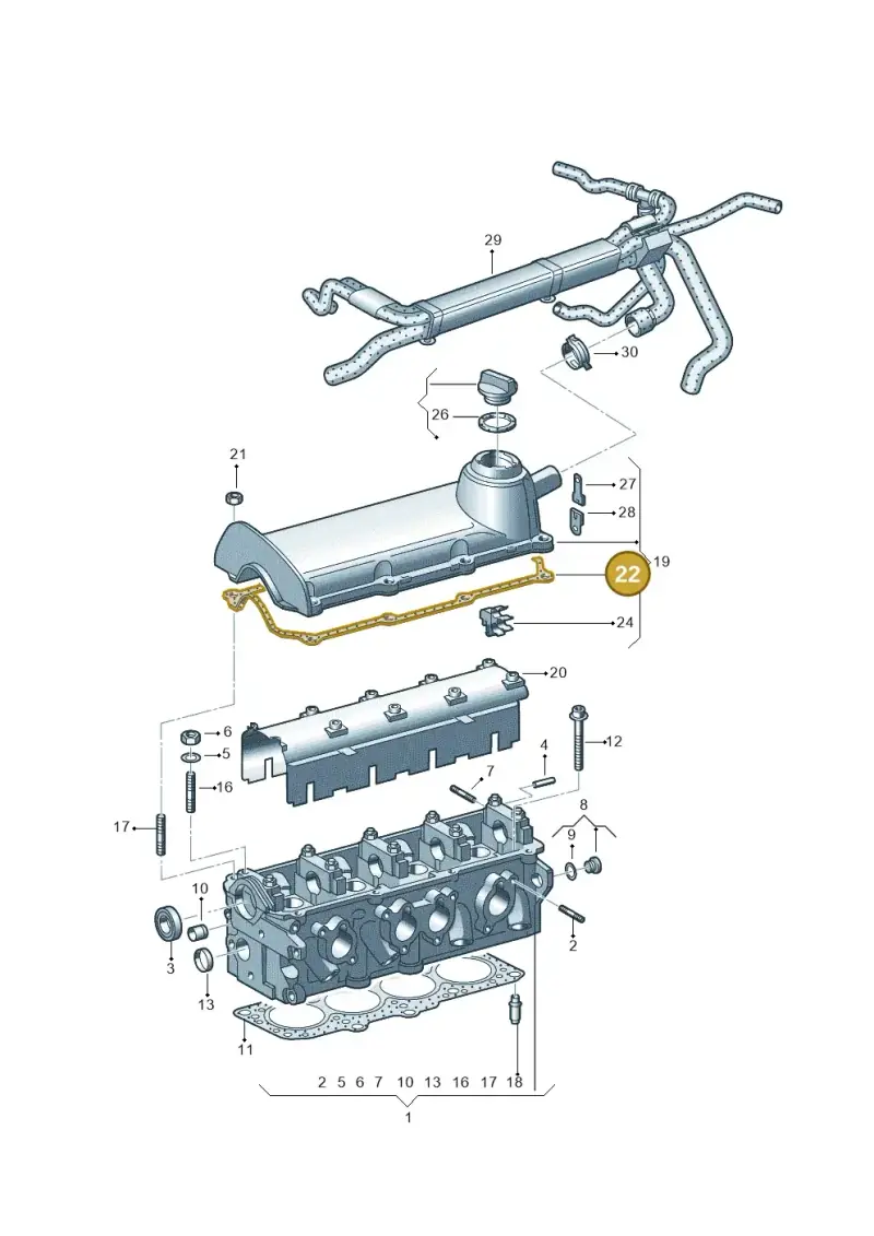 06A103483C — Volkswagen Transp. caravelle (2011-2015) diagram 410103350, position 22