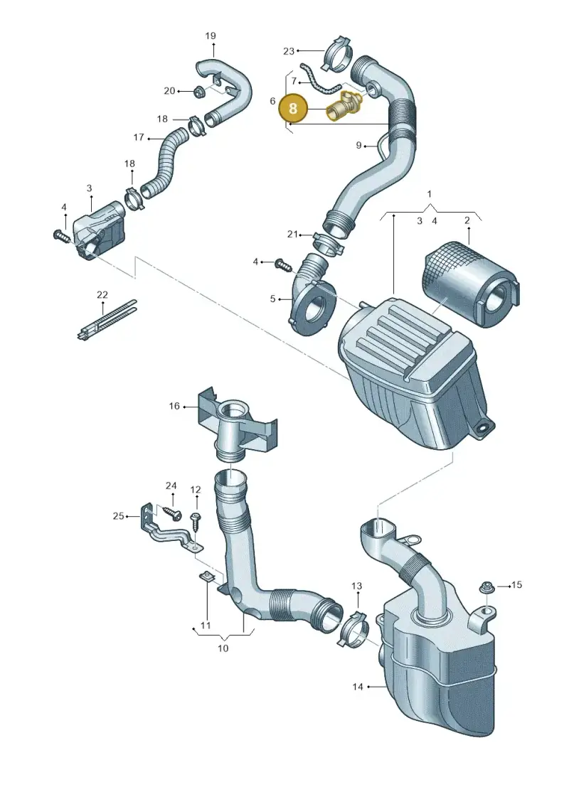 06A103493AC — Volkswagen MAGOTAN (PASSAT)       07> (2007-) diagram 409129200, position 8