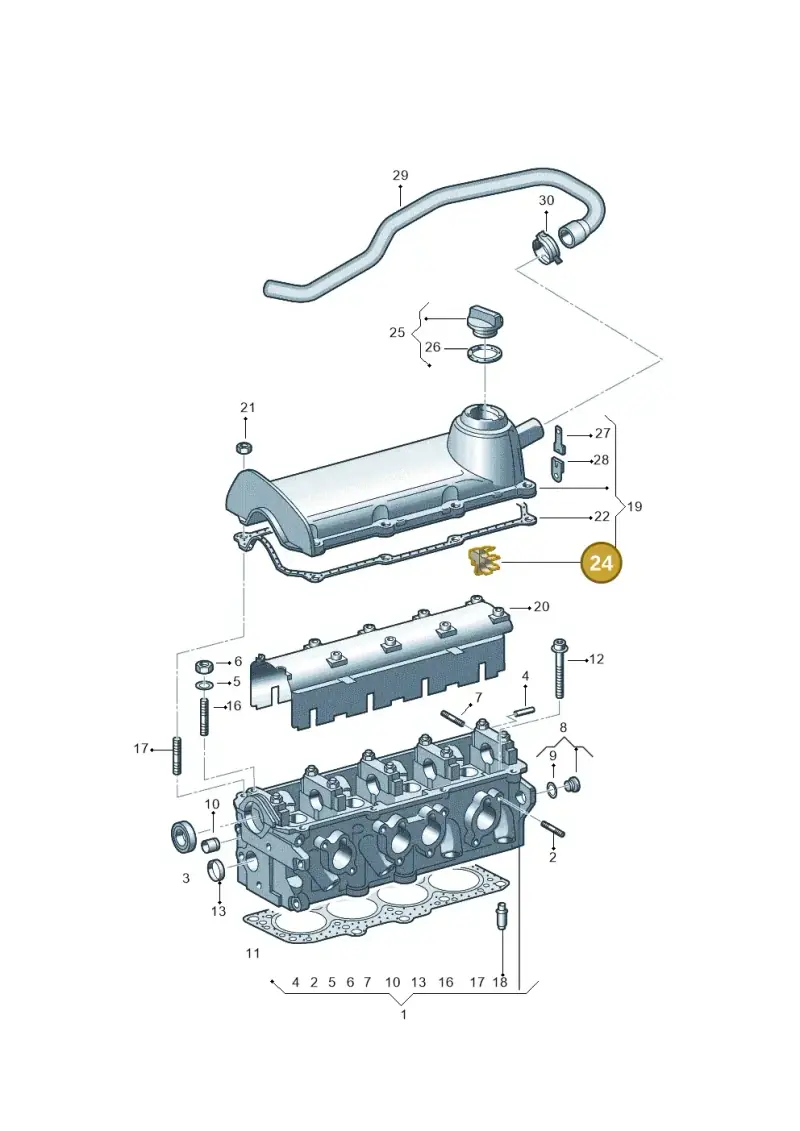 06A103733C — Volkswagen Jetta (2014-2017) diagram 244103300, position 24