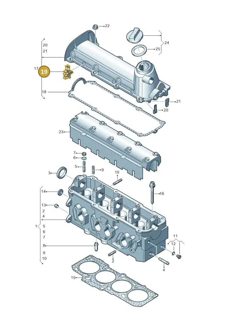 06A103733C — Volkswagen Jetta 2.0 (2015-2015) diagram 477103450, position 19