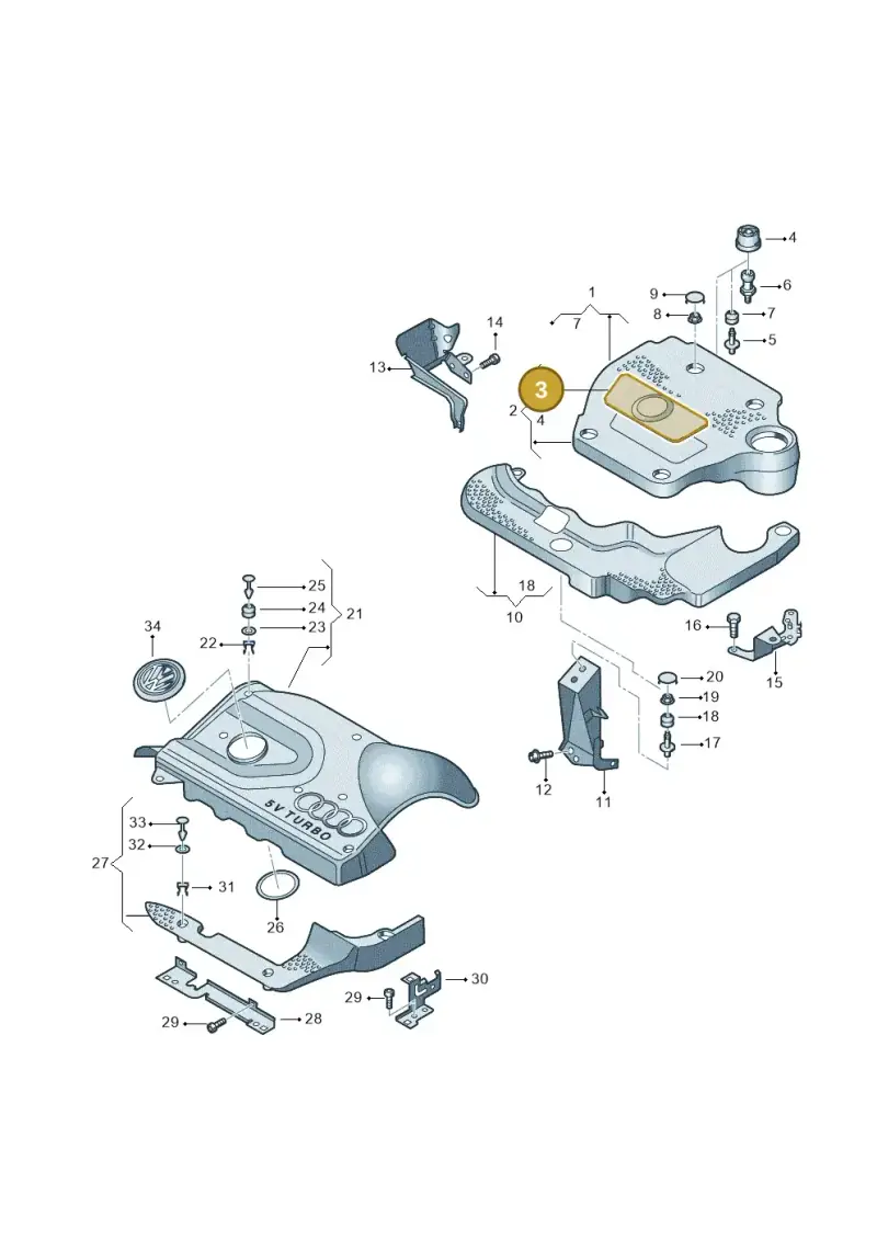 06A103932P — Volkswagen 1J0 platform diagram 266103700, position 3