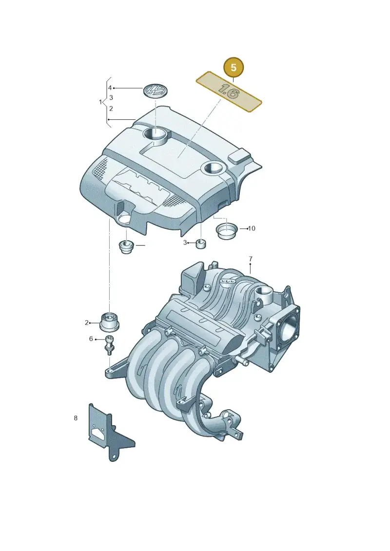 06A103932P — Volkswagen Golf Plus (2011-2014) diagram 409103700, position 5