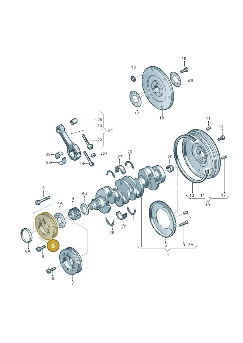 06A105255F — Volkswagen Golf Plus (2011-2014) diagram 194105150, position 6