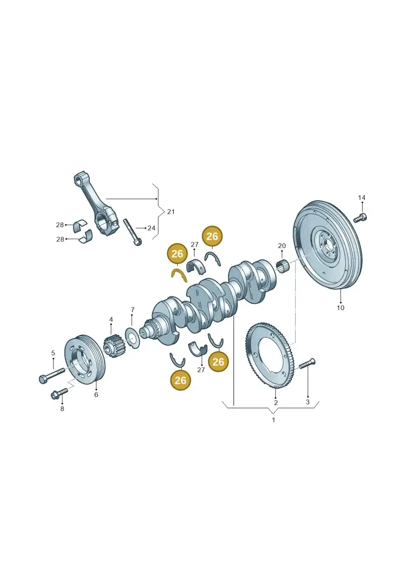 06A105637A — Volkswagen Scirocco 2.0 (2014-2017) diagram 786105130, position 26