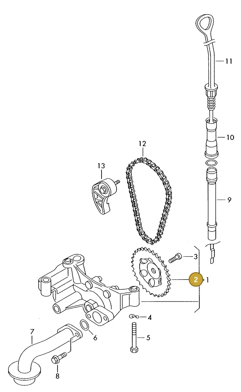 06A115121 — Volkswagen DIES.-IND.-MOT.1,9>2,0 (1990-2007) diagram 423115400, position 2