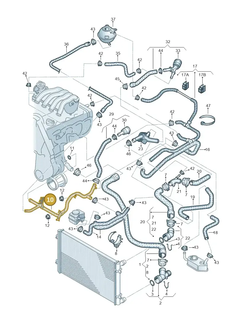 06A121065AR — Volkswagen GOLF/VAR./4MOT. A4     02 (2001-2002) diagram 266121250, position 10