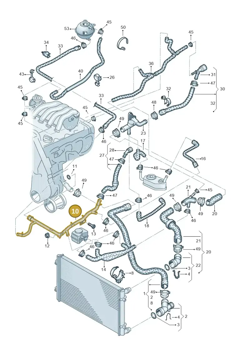 06A121065AR — Volkswagen Jetta/Wagon (2002-2006) diagram 405121310, position 10
