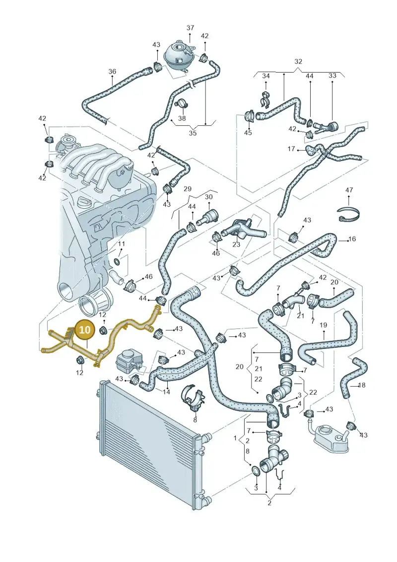 06A121065DE — Volkswagen Golf Brasil       "BR."08> (2007-) diagram 405121250, position 10