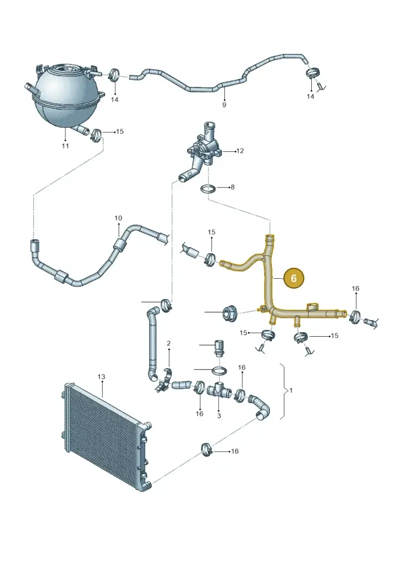 06A121065DP — Volkswagen Jetta (2014-2017) diagram 692121340, position 6