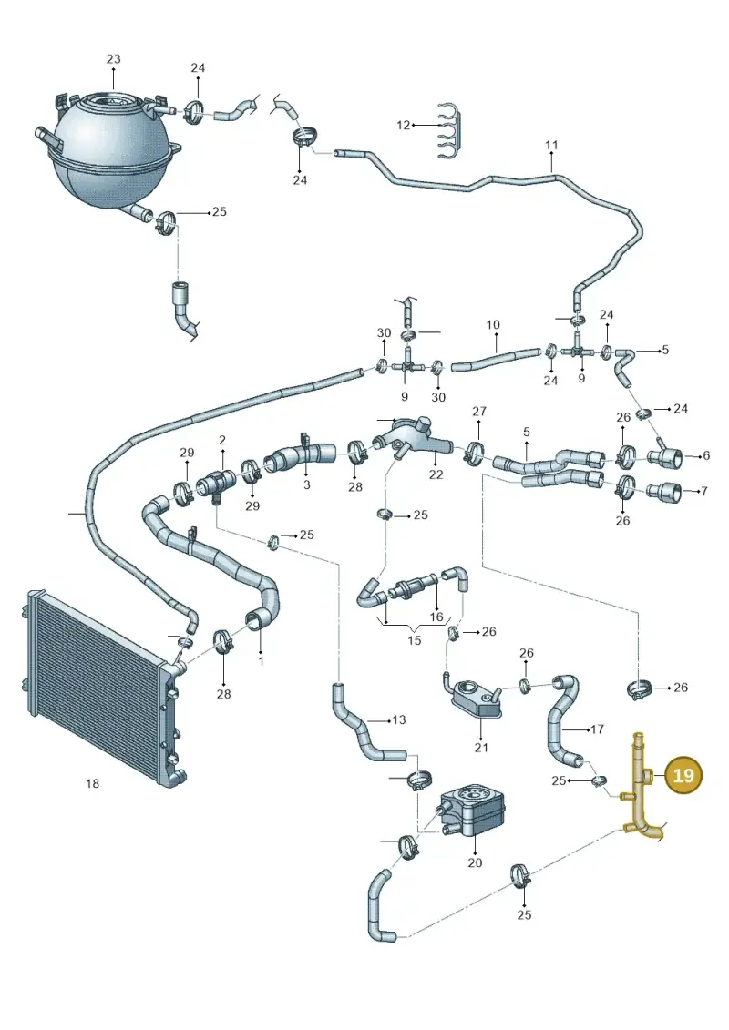 06A121065DP — Volkswagen Jetta (2014-2017) diagram 692121330, position 19