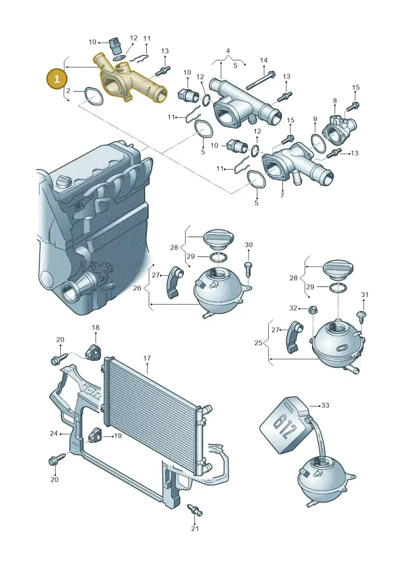 06A121132 — Volkswagen Polo (2011-2014) diagram 194121750, position 1