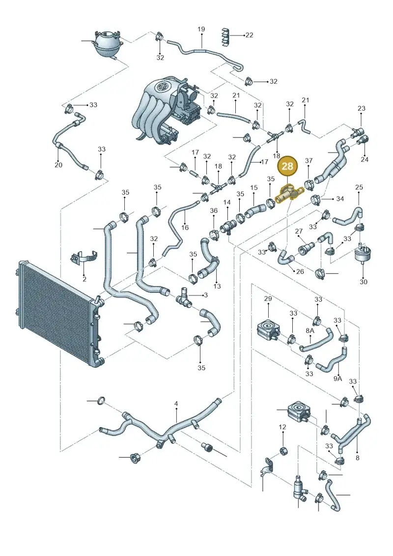 06A121132AG — Volkswagen Jetta (2010-2014) diagram 692121510, position 28