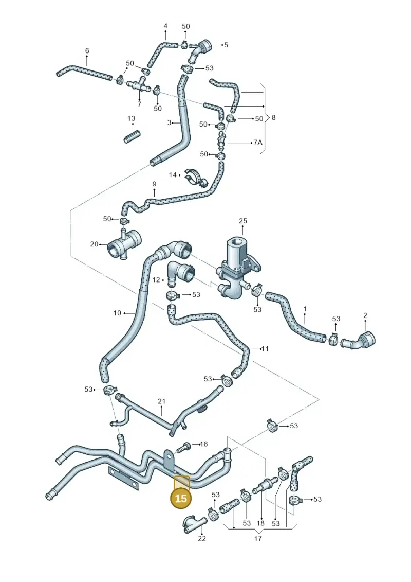 06A121151C — Volkswagen Golf Plus (2011-2014) diagram 650121210, position 15